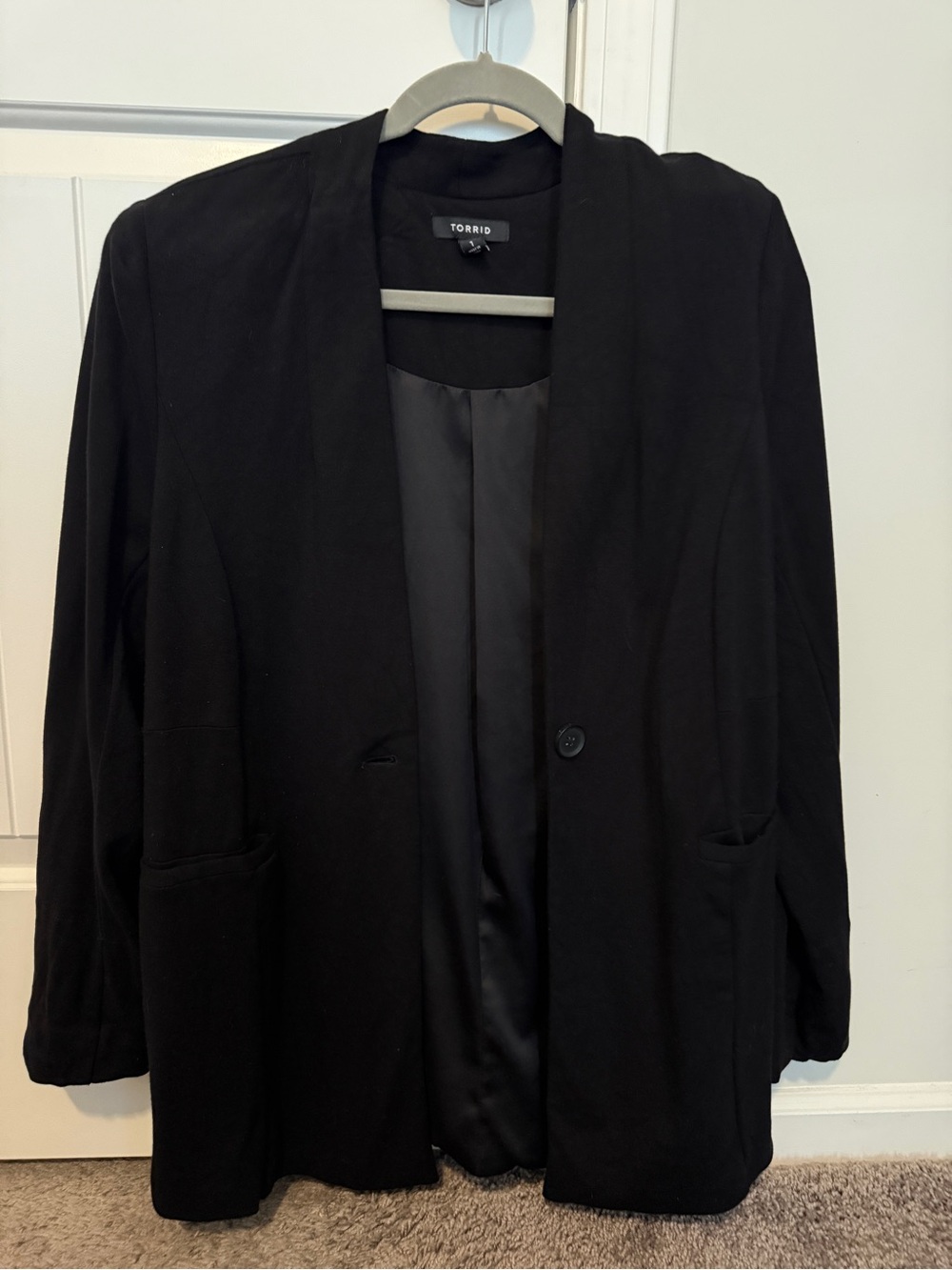 torrid Black Single-Button Open-Front Blazer